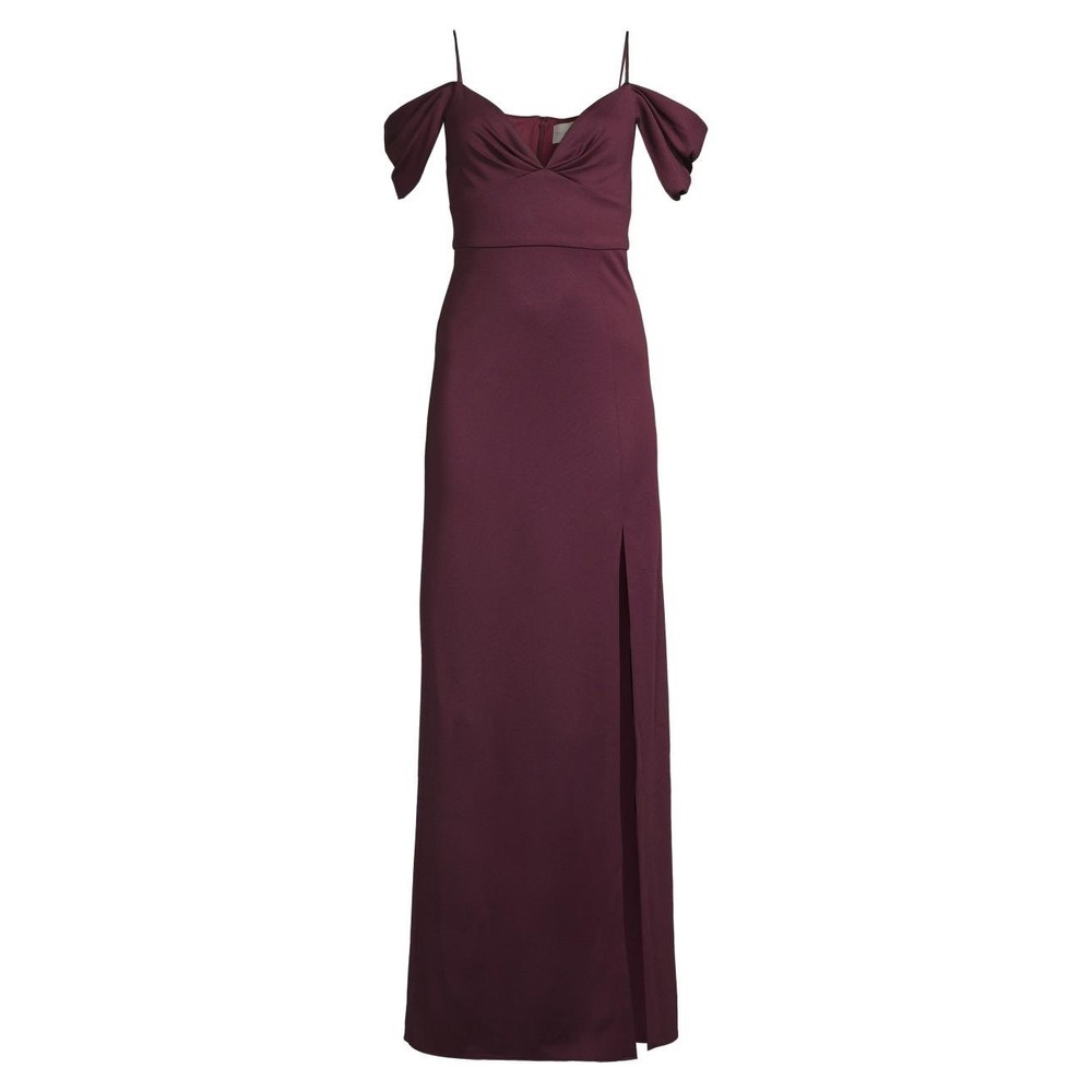 Sachin & Babi Brittany Stretch Crepe Cold-Shoulder Gown Size‎ 6 Deep Wine NWT